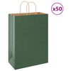 vidaXL Bolsas de papel con asas 50 uds verde 32x17x44 cm