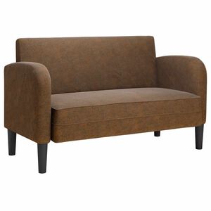 vidaXL Sof&aacute; Loveseat Marr&oacute;n 110 cm Cuero Sint&eacute;tico