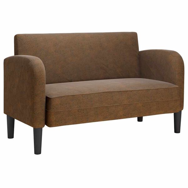 vidaXL Sof&aacute; Loveseat Marr&oacute;n 110 cm Cuero Sint&eacute;tico