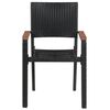 vidaXL Juego de comedor para jard&iacute;n de 7 piezas negro