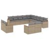 vidaXL Juego de sof&aacute;s jard&iacute;n con cojines beige mezcla 13 pzas rat&aacute;n PE