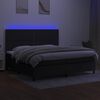 vidaXL Cama box spring colch&oacute;n y luces LED tela negro 200x200 cm