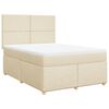 vidaXL Cama box spring con colch&oacute;n tela color crema 140x190 cm