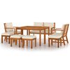 vidaXL Juego comedor jard&iacute;n con cojines 9 piezas madera maciza acacia
