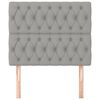 vidaXL Cabecero de cama gris claro 100x7x118/128 cm de tela