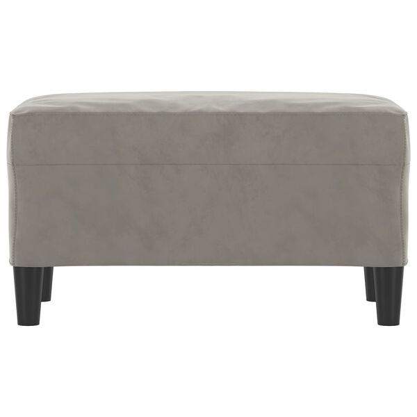 vidaXL Banco de terciopelo gris claro 70x35x41 cm