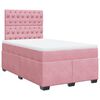 vidaXL Cama box spring con colch&oacute;n terciopelo rosa 120x190 cm