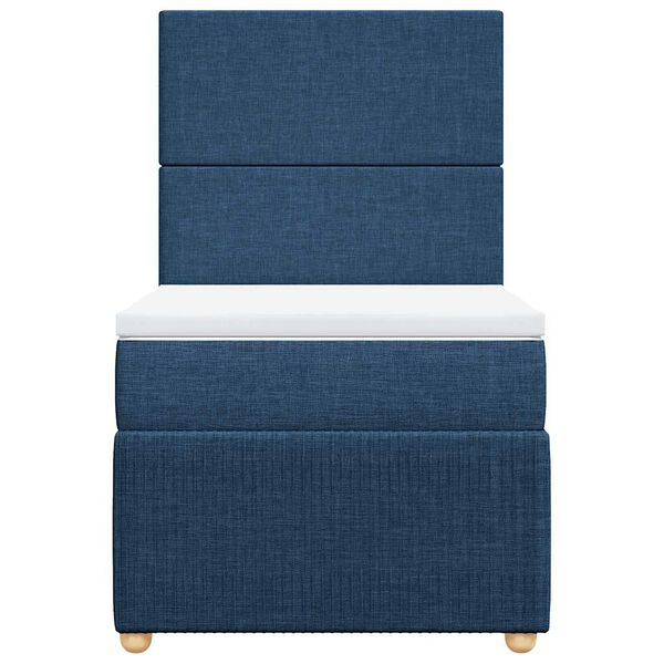 vidaXL Cama box spring con colch&oacute;n tela azul 90x190 cm