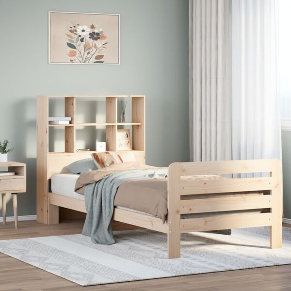 vidaXL Estructura de cama sin colch&oacute;n madera maciza de pino 90x200 cm