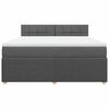 vidaXL Cama box spring con colch&oacute;n tela gris oscuro 180x200 cm
