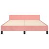 vidaXL Cama con cabecero sin colch&oacute;n terciopelo rosa 140x200 cm