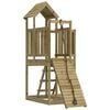 vidaXL Casa de juegos con pared escalada de madera impregnada de pino