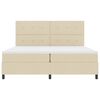 vidaXL Cama tipo Box Spring con colch&oacute;n Crema 200 x 200 cm tela