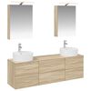 vidaXL Juego de muebles de ba&ntilde;o 5 pcs Roble Sonoma