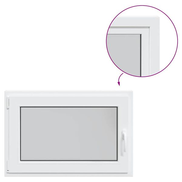 vidaXL Ventana de sótano "RISOR" 90x70 cm oscilobatiente DIN izquierda blanca