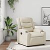 vidaXL Sill&oacute;n reclinable de cuero sint&eacute;tico crema