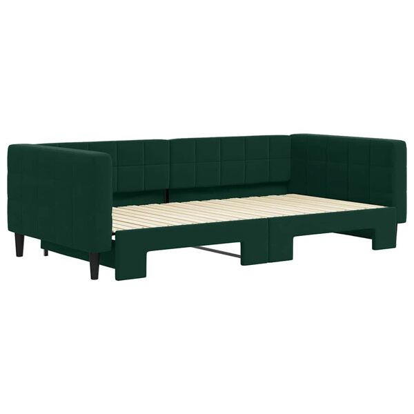 vidaXL Sof&aacute; cama nido terciopelo verde oscuro 100x200 cm
