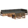 vidaXL Conjunto de sof&aacute;s de exterior 9 uds. Natural y Antracita
