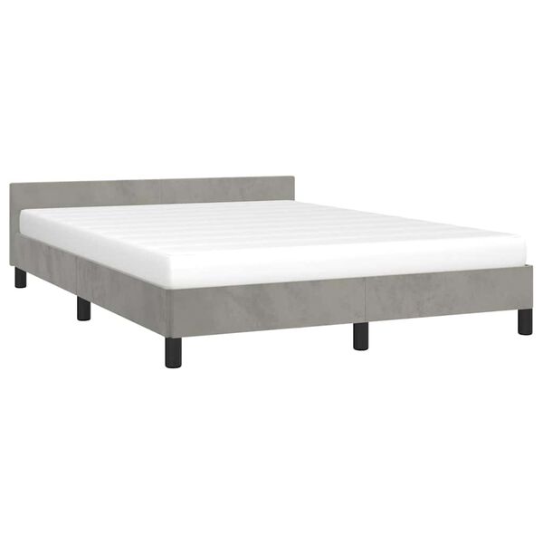 vidaXL Estructura de cama sin colch&oacute;n terciopelo gris claro 140x200 cm