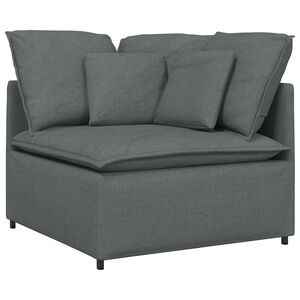 vidaXL Sof&aacute; modular de esquina con cojines gris oscuro 100 cm