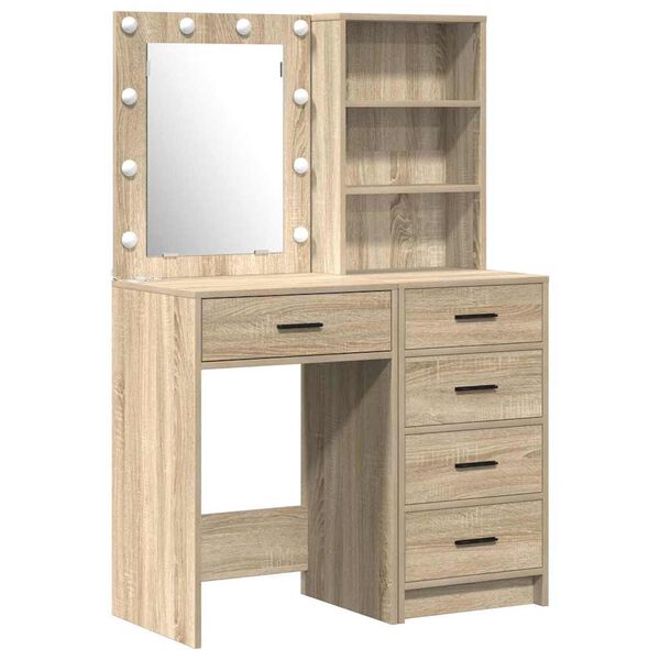 vidaXL Mesa de tocador con caj&oacute;n 2 pcs Marr&oacute;n 50 x 41 x 135 cm