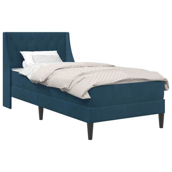 vidaXL Estructura de cama con colch&oacute;n Azul 80 x 200 cm Terciopelo