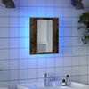 vidaXL Armario de baño con espejo LED madera roble ahumado 40x12x45 cm