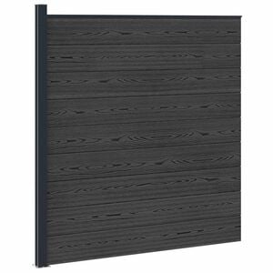 vidaXL Conjunto de valla 175 x 186 cm WPC y Aluminio Negro