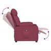 vidaXL Sill&oacute;n reclinable el&eacute;ctrico tela rojo tinto