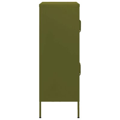 vidaXL Armario de almacenamiento acero verde oliva 80x35x101,5 cm