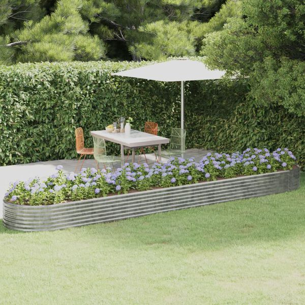 vidaXL Jardinera arriate acero galvanizado plata 507x100x36 cm