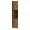 vidaXL Armario de ba&ntilde;o madera contrachapada roble ahumado 30x30x179 cm