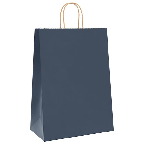 vidaXL Bolsas de papel con asas 250 uds azul 32x17x44 cm