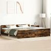 vidaXL Estructura de cama con cabecero piecero roble ahumado 180x200cm