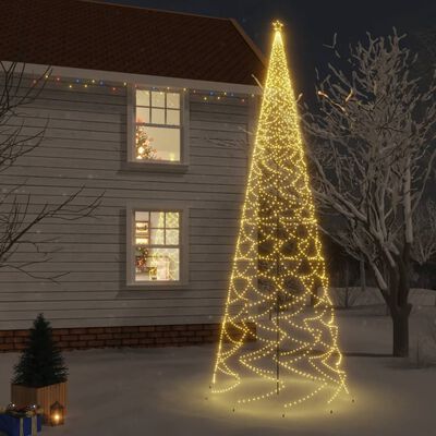 vidaXL Árbol de Navidad con pincho 3000 LED blanco cálido 800 cm