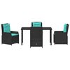 vidaXL Conjunto de Comedor de Jard&iacute;n 5 pcs Negro Polirat&aacute;n