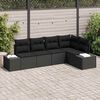 vidaXL Conjunto de sofá de jardín 5 pcs Negro ratán sintético
