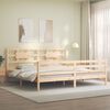 vidaXL Estructura de cama de matrimonio con cabecero madera maciza