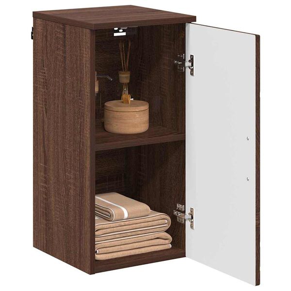vidaXL Gabinete de Ba&ntilde;o con puerta Roble Marr&oacute;n 30 x 31,5 x 61 cm