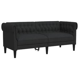 vidaXL Sof&aacute; Chesterfield de 2 plazas tela negro