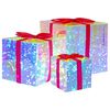 vidaXL Caja de regalo LED prism&aacute;tica e iridiscente 3 uds. Multicolor