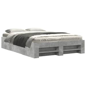 vidaXL Estructura de cama madera de ingenier&iacute;a gris hormig&oacute;n 120x200cm