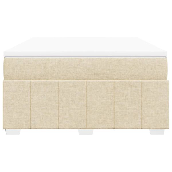 vidaXL Cama box spring con colch&oacute;n tela color crema 160x200 cm