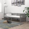 vidaXL Sof&aacute; cama con colch&oacute;n madera de pino maciza gris 90x200 cm