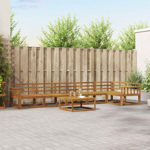 vidaXL Conjunto de sof&aacute;s de exterior 7 pcs Natural