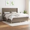 vidaXL Cama box spring con colch&oacute;n tela gris taupe 160x200 cm