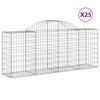 vidaXL Cestas de gaviones 25 uds forma de arco hierro 200x50x80/100 cm