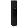 vidaXL Juego de muebles de ba&ntilde;o 4 pcs Negro 30 x 30 x 179,5 cm
