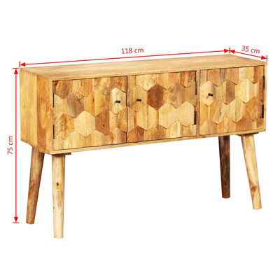 vidaXL Aparador de madera maciza de mango 118x35x75 cm