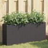 vidaXL Jardineras con 2 maceteros 2 uds rat&aacute;n PE negro 90x20x40 cm